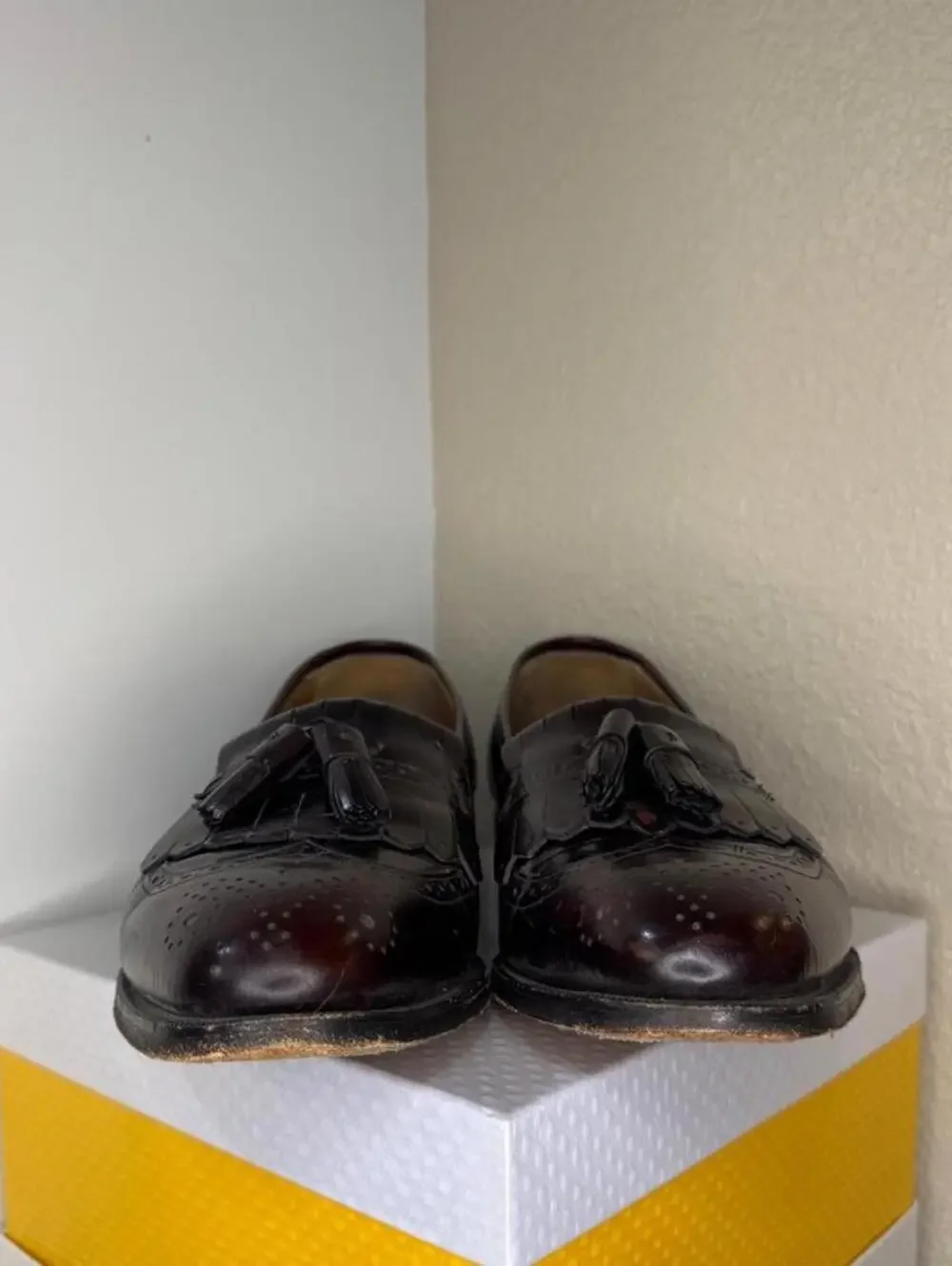Johnston & Murphy Aristocraft Men’s 11 Burgundy Leather Tassel Loafers USA